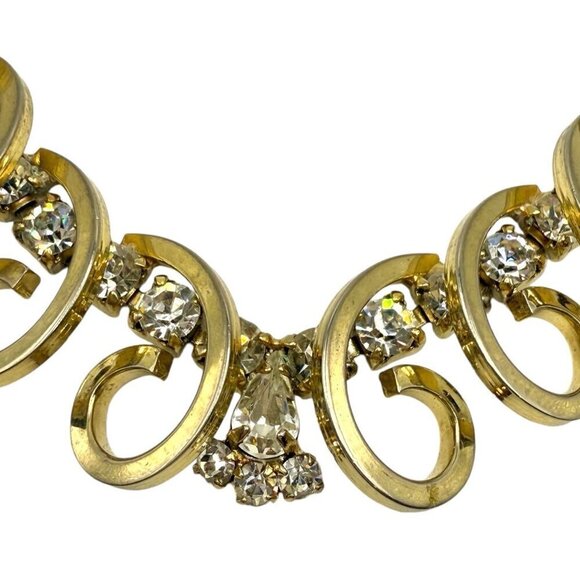 Vintage SARAH COVENTRY Celestial Fire Rhinestone Necklace Bracelet Set - Picture 7 of 12